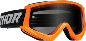 Thor Combat Sand Racer Goggles Flo Orange Smoke Lens Adult - Anti-fog sand goggles with smoke lens, adult size