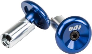ODI Aluminum Bar End Plugs Blue Universal Fit - Bar end plugs, blue, fits most handlebars