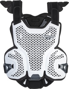 Fly Racing Revel Lite Roost Guard White SM/MD - Chest and back protection, size SM/MD, White