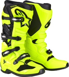 Alpinestars Tech 7 Boots Fluorescent Yellow/Black US 12 - MX off-road boots, US size 12, Yellow/Black