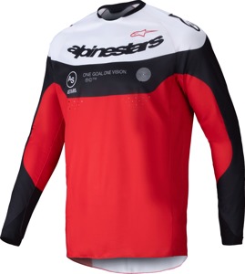 Alpinestars Pro-Dura Jersey Black/Red/White Medium - Medium size riding jersey in black/red/white