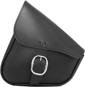 Willie & Max Leather Swingarm Bag Black Left Side For Harley, Yamaha, Kawasaki