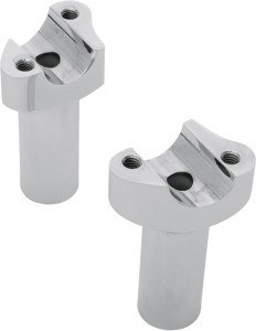 Drag Specialties Forged Aluminum Handlebar Risers Chrome 3-1/2in Pair - Chrome 3-1/2in risers for 1in handlebars, pair
