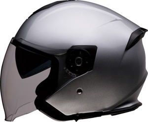 Z1R Road Maxx 2.0 Helmet Silver M - Open-face helmet with drop-down sun visor