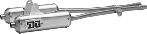Dual Slip On Exhaust Silencers - Oval Aluminum - Yamaha Banshee
