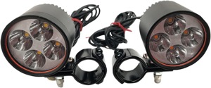 2" LED Driving Light Kit w/ 1-1/4" Clamps - Black