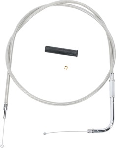 Drag Specialties Stainless Braided Throttle Cable 43.5in For Harley-Davidson