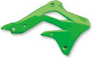 Cycra Powerflow Radiator Shrouds Green Fits 13-16 Kawasaki KX250F