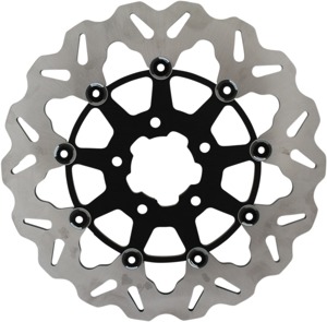 Floating Wave Brake Rotor Black Carrier - HD FLH FLT FXST FLST FXD XL