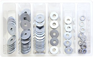 Bolt M6 Fender Washer Assortment 120 Piece Kit Silver