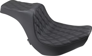 Predator Diamond Vinyl 2-Up Seat Black Foam - For 18-20 Harley FXBR