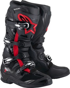 Alpinestars Tech 7 Boots Black/Fluorescent Red US 9 - Off-road riding boots in US size 9