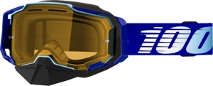 100% Armega Snow Goggle Yellow Lens Blue White Royal Adult - High impact snow goggles with yellow lens