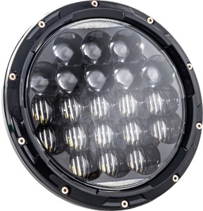 Letric Lighting 7in LED Black Multi-Mini Headlight with Mount Adapter - 7in LED black headlight with mount adapter