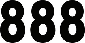 Factory Effex 4" Pro Numbers Black #8 Decals Pack of 3