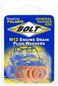 BOLT Engine Drain Plug Washer M12x20 Copper 5 Pack - M12x20 copper drain plug washers, 5 pack
