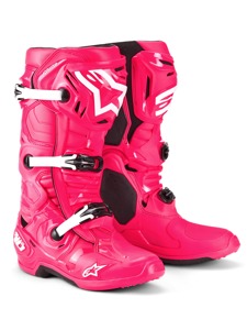 Alpinestars Tech 10 Boots Diva Pink/White Size 8 - Advanced off-road boots in Diva Pink/White, US Size 8