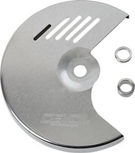 Devol Aluminum Front Disc Guard Silver For Suzuki RMZ250 RMZ450 - Front disc guard for Suzuki RMZ250 RMZ450