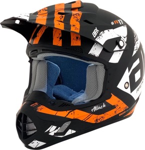 AFX FX-17 Attack Helmet Matte Black Orange 2XL Adult - MX helmet, Matte Black/Orange, 2XL, For Adult riders