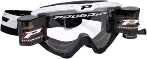 3450 Black / White Riot Goggles - Clear Lens w/ Roll-Off System