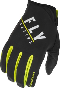 Fly Racing Windproof Gloves Black/Hi-Vis Size 09 - Windproof gloves, size 09, Black/Hi-Vis