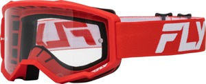 Fly Racing Youth Focus Goggles Red/White Clear Lens - Youth offroad goggles red/white with clear lens