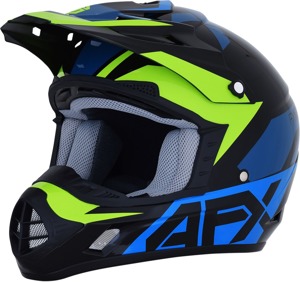 FX-17 Full Face Offroad Helmet Black/Blue/Green X-Large