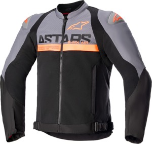 Alpinestars SMX Air Jacket 3XL Dark Gray Orange Fluo Black Men's - Men's textile street sport jacket, size 3XL