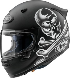 Arai Contour-X Jolly Roger Helmet Small Black/White - Full face helmet with Jolly Roger graphic