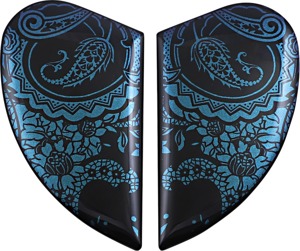 ICON Airform Helmet Side Plates Blue Chantilly Opal One Size - Replacement side plates for Icon Airform helmets