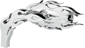 Arlen Ness Chrome Micro Mirrors, Alt. Flamed, Right Side