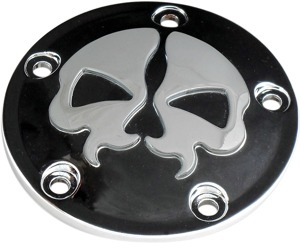 Drag Specialties Split Skull Points Cover Black For Harley-Davidson - Points cover Black For Harley-Davidson models