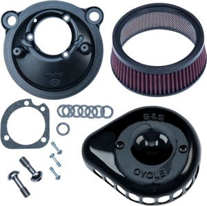 S&S Black Stealth Mini Teardrop Air Cleaner for Harley-Davidson