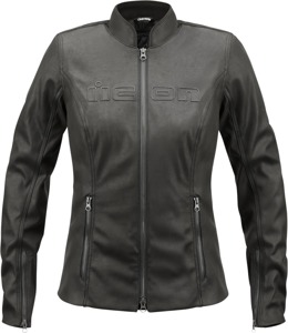 ICON Women's Tuscadero2 Jacket Black - Medium - Women's sport fit riding jacket