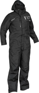 Fly Racing Venture Monosuit Black Small - Weatherproof snow monosuit, size Small, Black