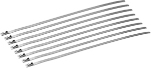 DEI Stainless Steel Locking Ties 8in 9-Pack - Stainless locking ties 8in, 9 pack, universal fit