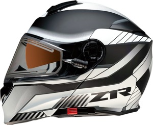 Z1R Solaris Scythe Modular Snow Electric Helmet L Black/White - Modular snow helmet with electric shield