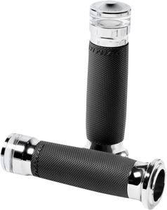 Performance Machine Contour LED Handle Grip Set Chrome Electronic Throttle