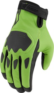 ICON Hooligan CE Gloves Black/Green Men's Large - Sport riding gloves, Black/Green, Men's Large