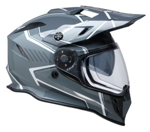 Z1R Range 2.0 Voyager Helmet Gray/White - Large - Dual sport helmet with sun visor