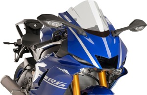 PUIG Z-Racing Clear Windscreen For Yamaha YZF-R7 2022-2025, YZF-R6 - Clear double-height windscreen For Yamaha YZF-R7, YZF-R6