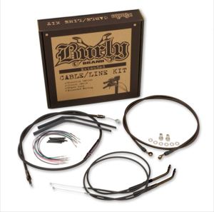 Extended Black Control Cable Kit for 12" Bagger Bars