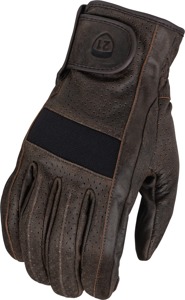 Highway 21 Jab Perforated Gloves Brown Small Men's - Perforated brown leather gloves, size small, men's