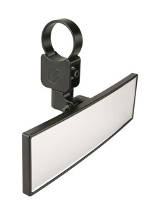 Scosche 9 Inch Panoramic Mirror Black Clamp Mount - 9" panoramic mirror with clamp mount, black