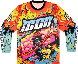ICON Scatterbrain Jersey Men's 3XL Yellow/Orange - Polyester mesh chassis with vivid graphics