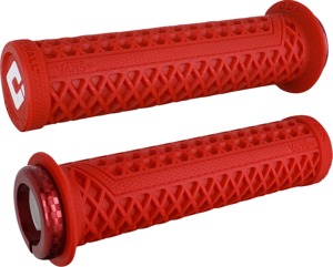 ODI Vans V2.1 Lock-On Grips Red 135mm Pair - Lock-On red grips, 135mm, fits 7/8" bars, pair