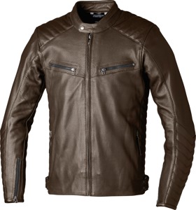 RST Roadster Air CE Jacket Brown Leather Large - Perforated leather riding jacket in large, brown