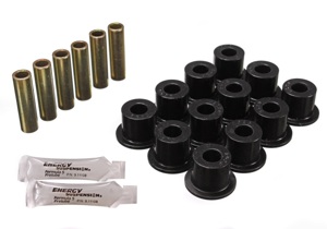 Black Front & Rear Leaf Spring Bushing Set - For 72-81 Scout II