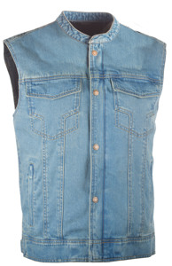 Iron Sights Club Collar Denim Vest Blue 2X-Large