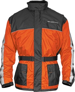 Nelson Rigg Solo Storm Waterproof Jacket Orange/Black Large Men's - Waterproof rain jacket, Orange/Black, Size Large